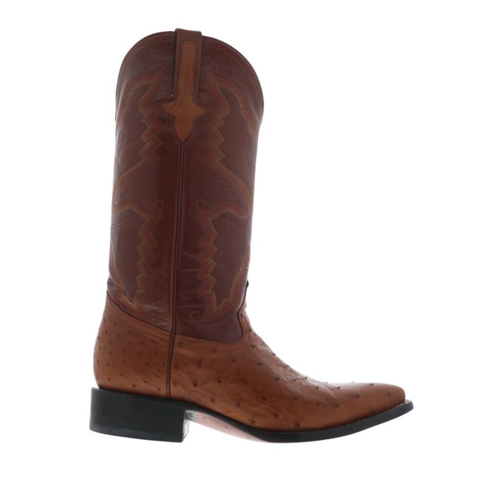 Ferrini Mens Full Quill Ostrich X-Toe Brown Boots (NWT)